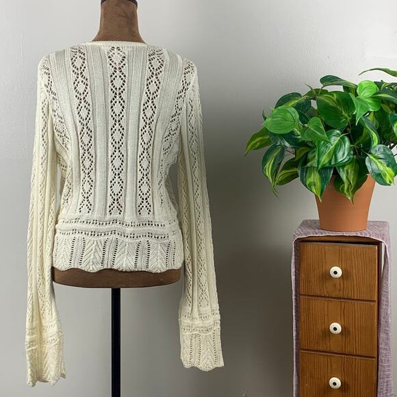 No Boundaries Ivory Long Sleeve Open Cardigan Size Junior Large (11-13) - Picture 4 of 6